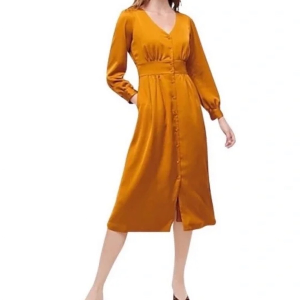 Gold J Crew Button Dress